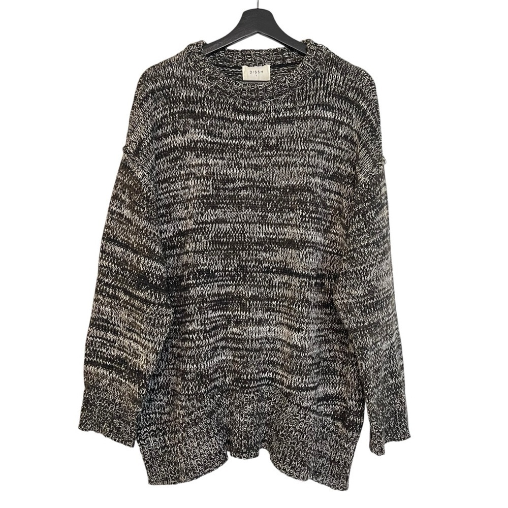 DISSH Marled Black & White Crewneck Sweater